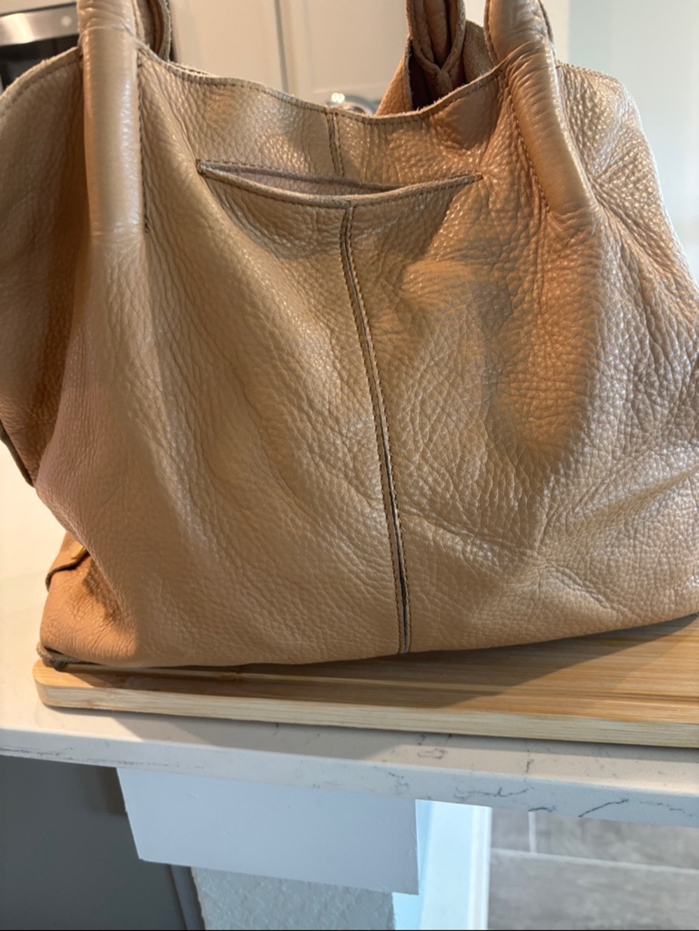 Hammitt Pebbled Leather Tote in Tan with Gold Studs - Picture 2 of 16